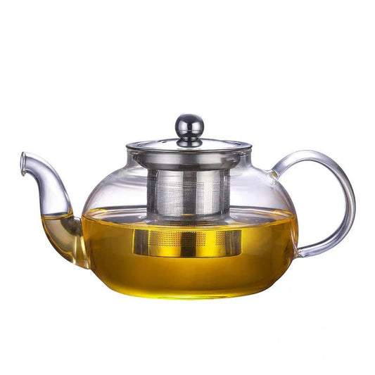 The Grateful Tea Co - Glass Teapot With Stainless Steel Infuser and Lid (40oz.)