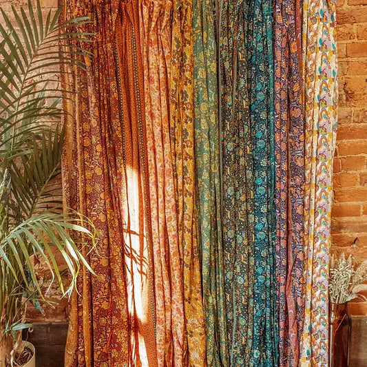 Silk Curtain Panels, Bohemian Home Decor, Boho Style Home