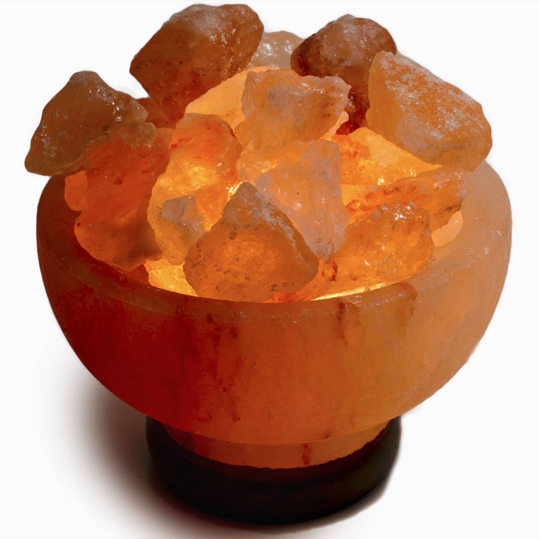Fantasia Mining - Fire Bowl w/ Chunks Salt Lamp  - 7" avg. -Cord, Bulb, Dimmer