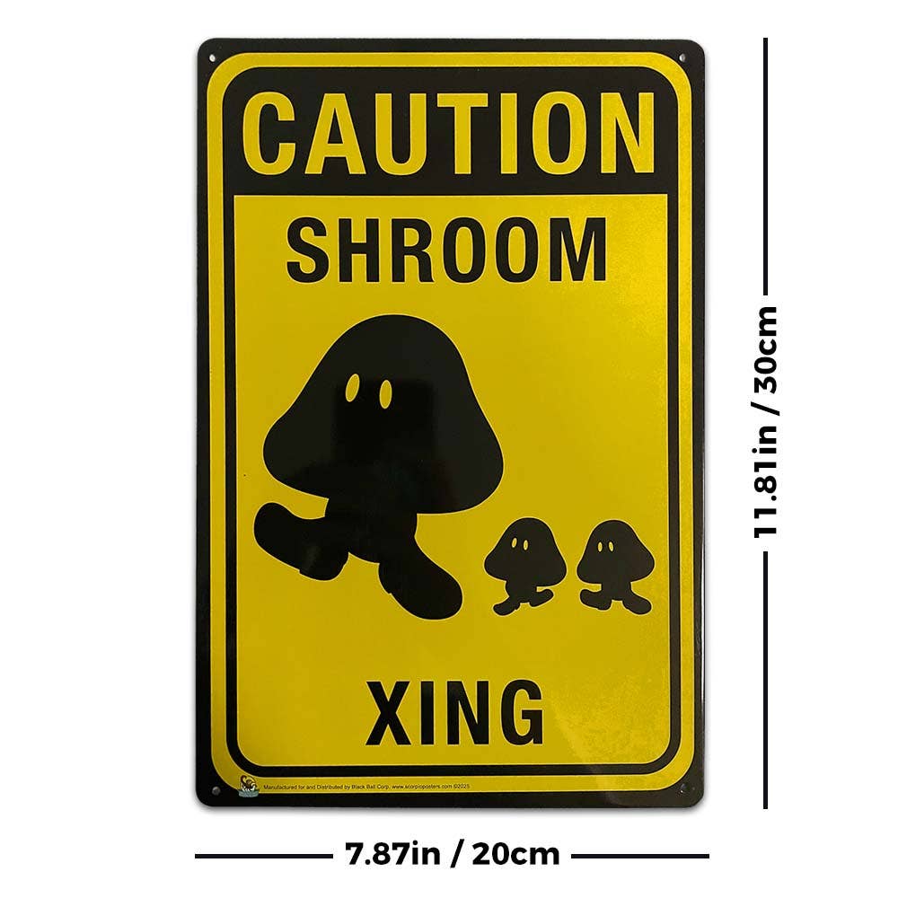 Scorpio Posters - Shroom Crossing Tin Sign - 20x30cm - 7.87" x 11.81"
