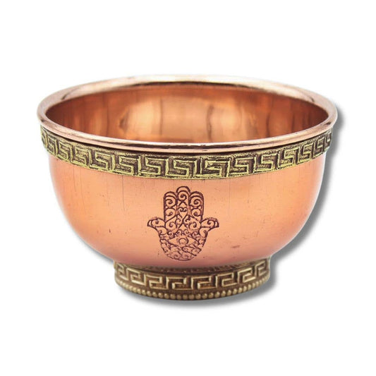 Copper Bowl - Hamsa, Natural Finish