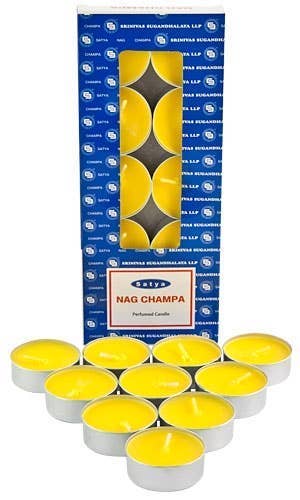 GREENROOTS USA LLC - Satya Nag Champa Tea Light Candles (10 Per Pack)