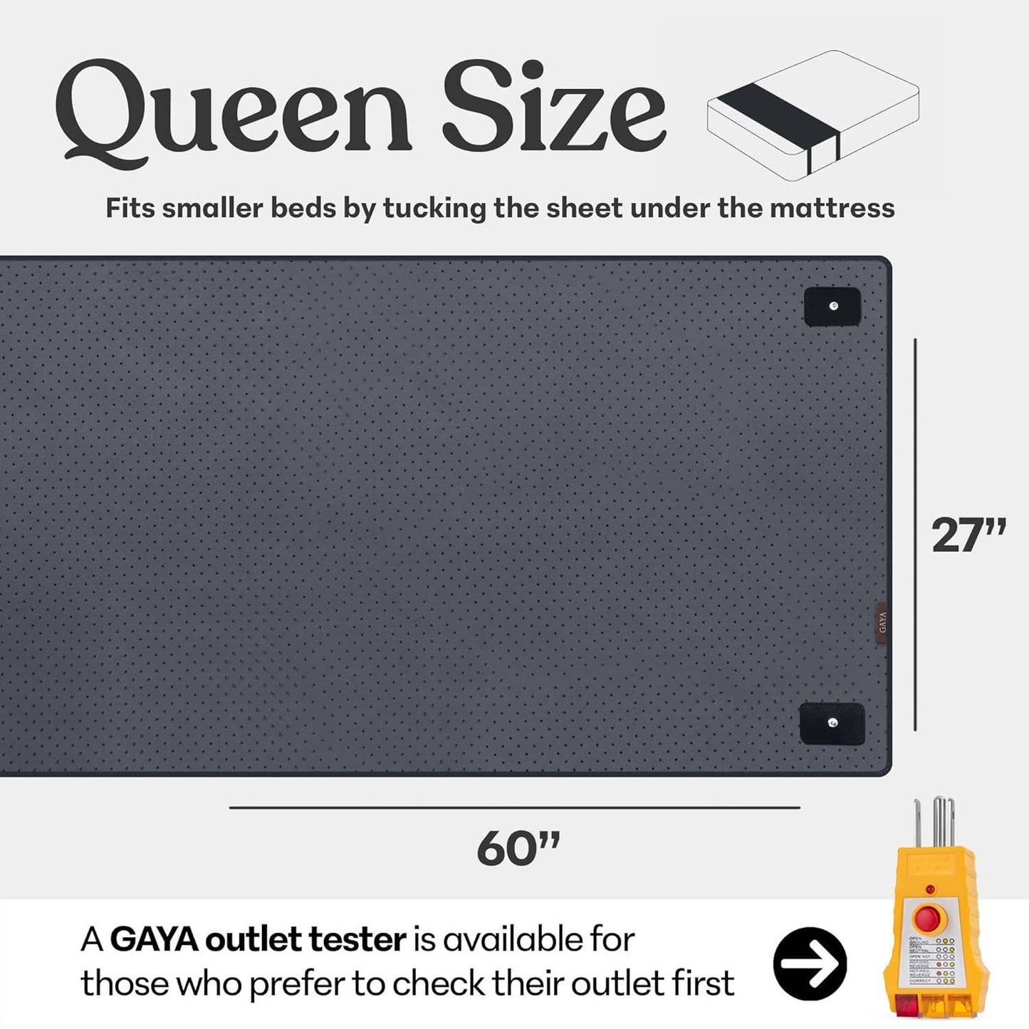 GAYA - Grounding Mat for Bed – Better Sleep & Inflammation, Queen