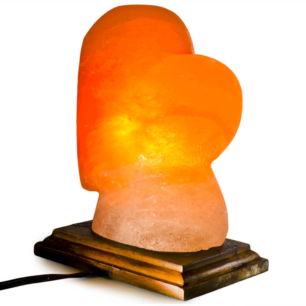 Fantasia Mining - Heart Shaped Salt Lamp  - 10" avg. - Cord, Bulb, Dimmer