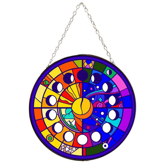 Benjamin International - MOON PHASES STAINED GLASS SUNCATCHER
