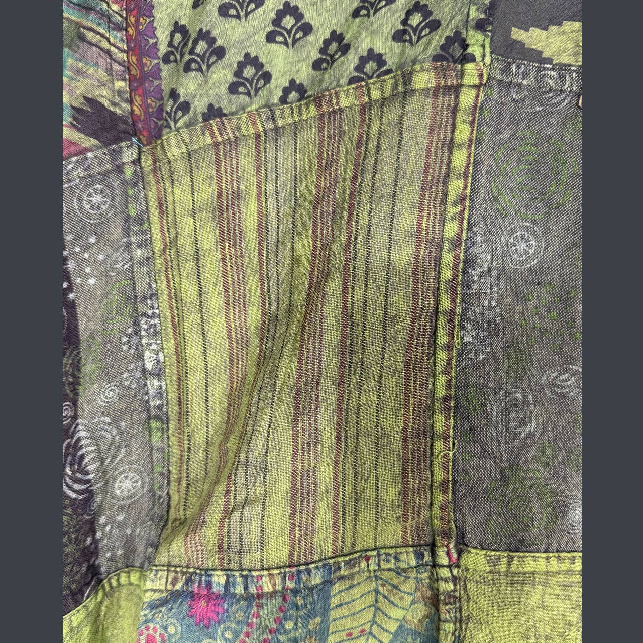 Jayli Clothing - Jaypuri Patchwork Overdyed Cotton Men’s Hippie Shirt