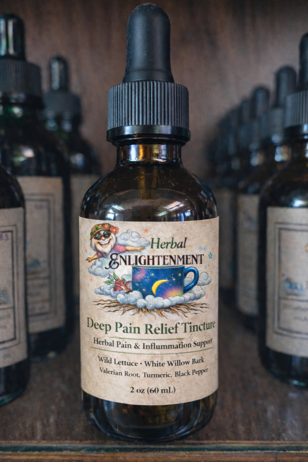 deep relief herbal tincture wild lettuce white willow valerian turmeric