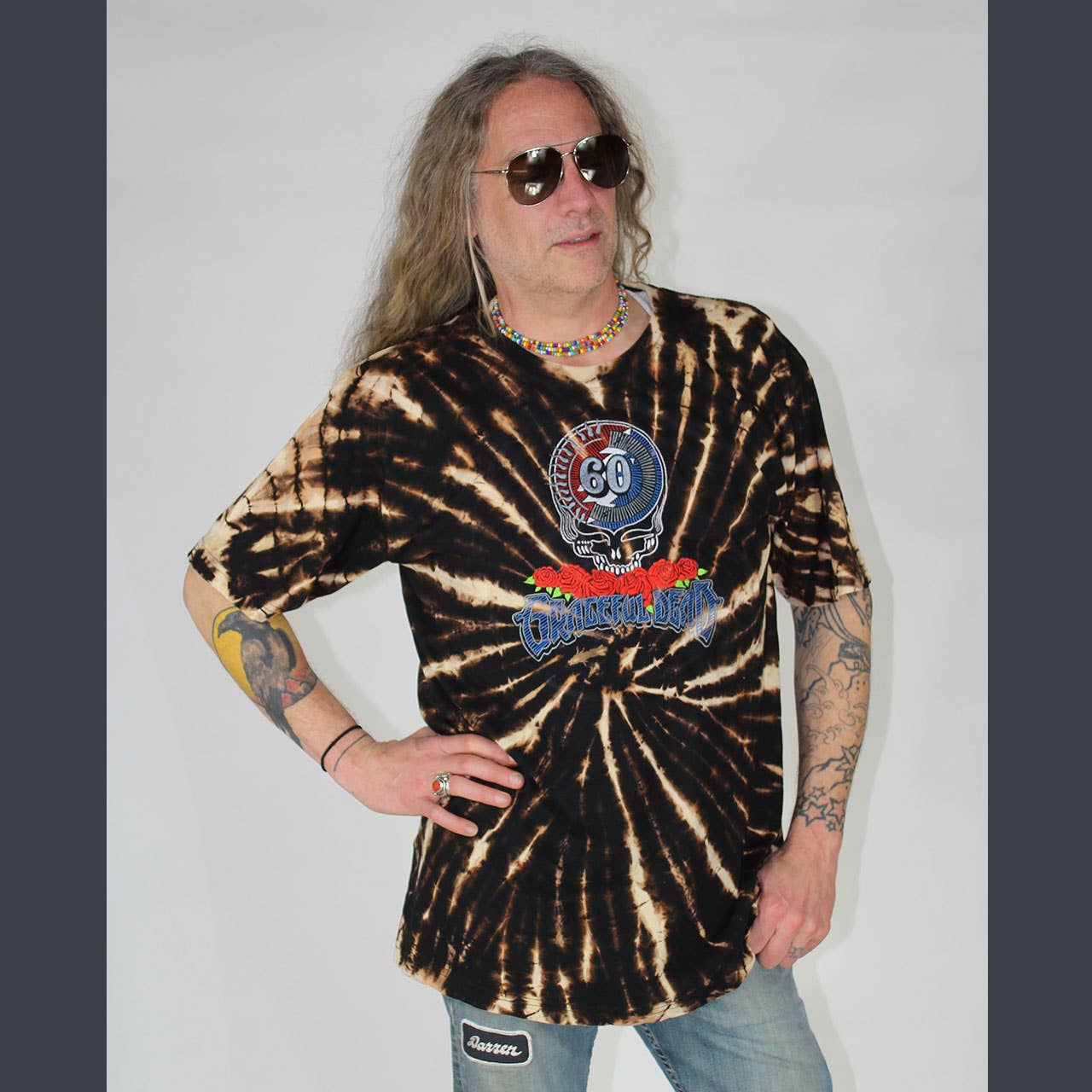 Jayli Clothing - 60TH T-SHIRT Cotton Tie Dye Uni-sexT-Shirt w/ Grateful Dead