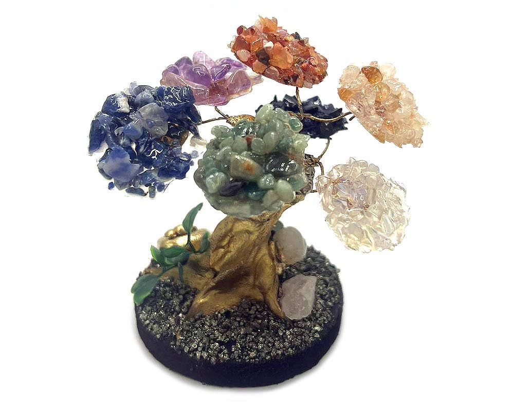 Pichincha - Large Chakra Tree of Life Figurine Chip Stone Table Ornament