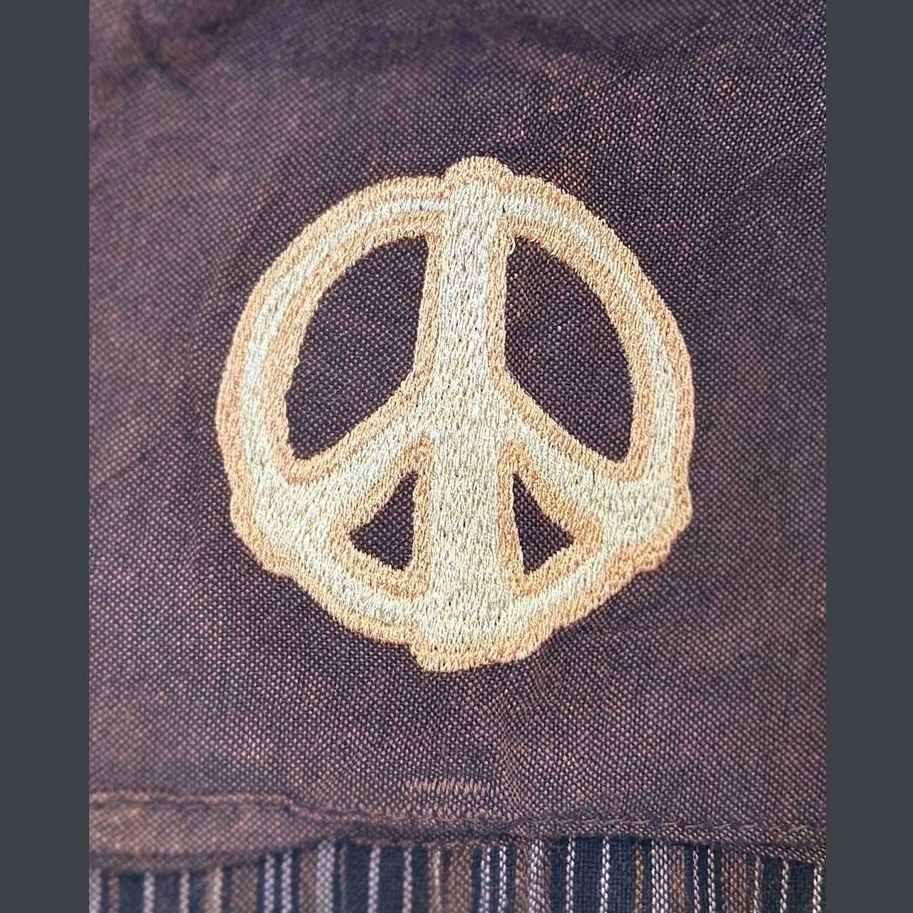 Jayli Clothing - Men's Cotton L\S Cowboy Shirt w/ Tonal Peace Embroidery