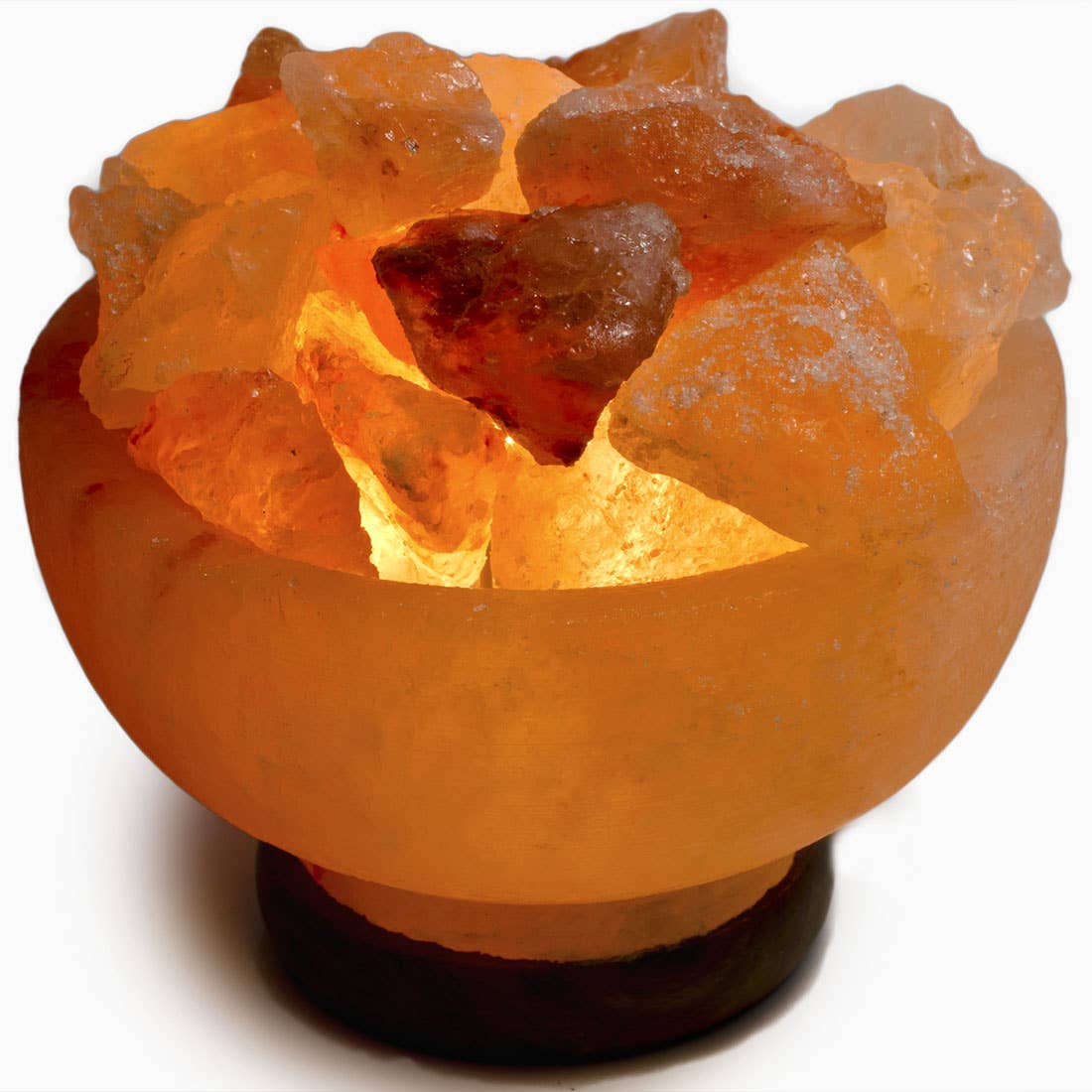 Fantasia Mining - Fire Bowl w/ Chunks Salt Lamp  - 7" avg. -Cord, Bulb, Dimmer
