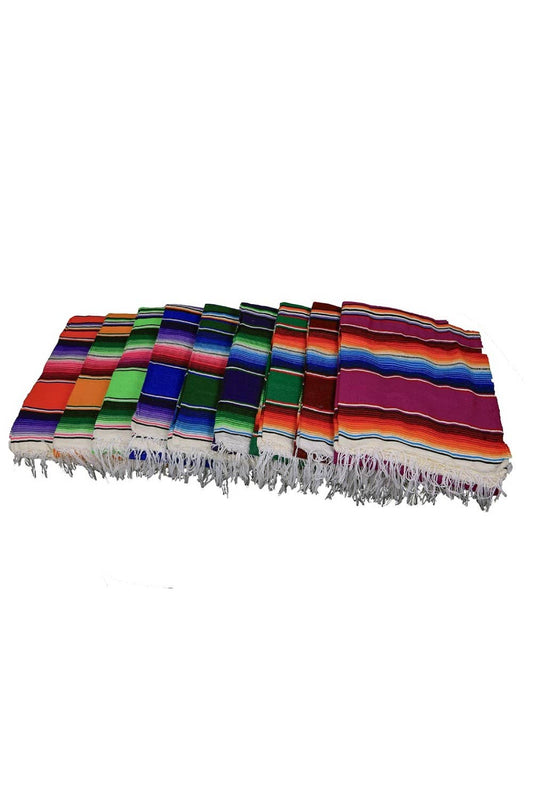 Mexican Serape Blanket Assorted Colors Two Sizes