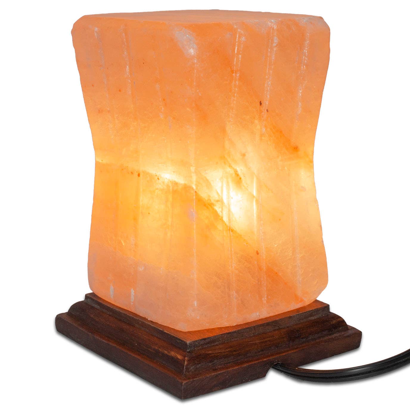 Fantasia Mining - Cube Lines Shaped Salt Lamp  - 7" avg. - Cord, Bulb, Dimmer