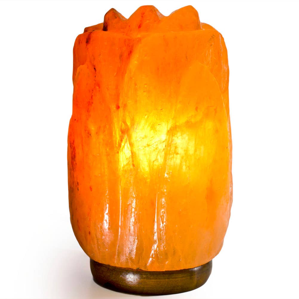 Fantasia Mining - Tea Rose Shaped Salt Lamp  - 7" avg. - Cord, Bulb, Dimmer