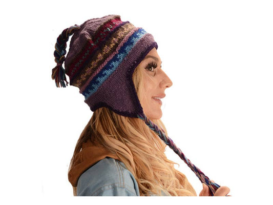 Gypsy Rose - Assorted Geometric Knit Wool Flap Hat