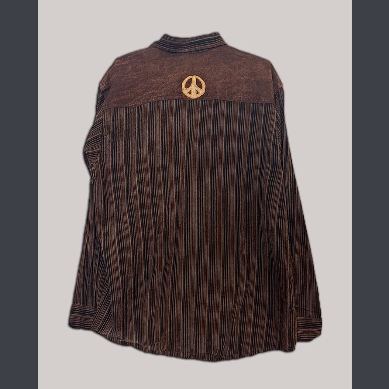 Jayli Clothing - Men's Cotton L\S Cowboy Shirt w/ Tonal Peace Embroidery