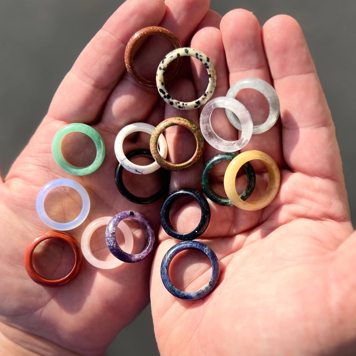 Gypsy Soul - Gemstone Band Ring Set - Assortment 12 Pcs