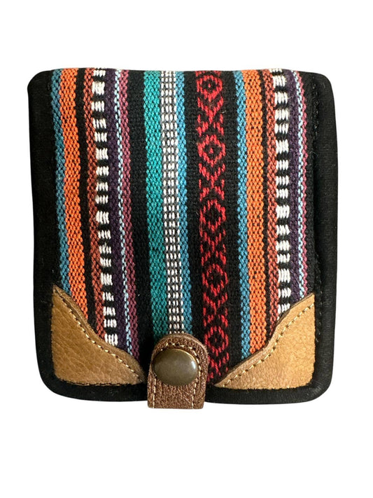 Rising International Inc - Cotton Hemp Multi Color Leather Trim Everest  Wallet RIB3162