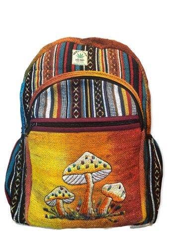 Rising International Inc - Cotton Himalayan Hemp Multi Tie Dye Three Mushroom Backpack
