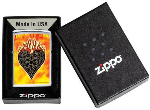 Scorpio Posters - Celtic Flaming Heart - Street Chrome Zippo Lighter