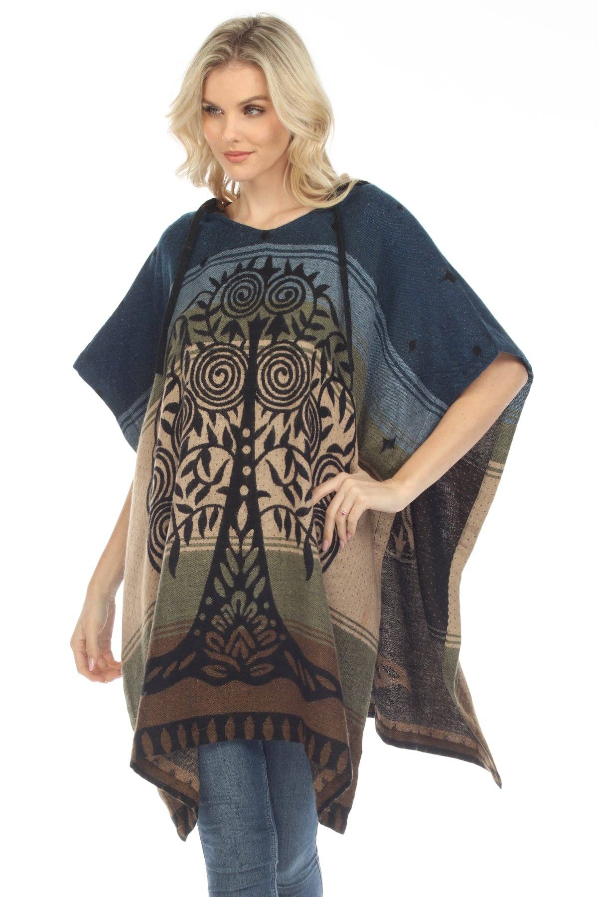 Lakhays Collection Inc. - Tree of Life Hoodie Poncho