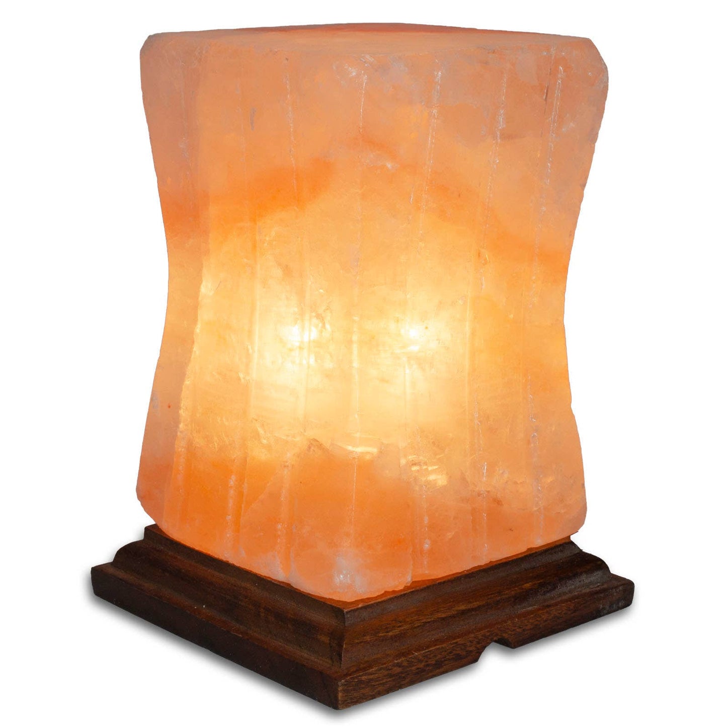 Fantasia Mining - Cube Lines Shaped Salt Lamp  - 7" avg. - Cord, Bulb, Dimmer