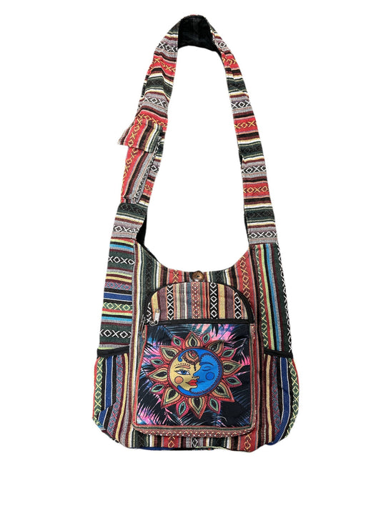 Rising International Inc - Cotton Multi Color Side pocket Zip Sun Moon Bag KFC2796