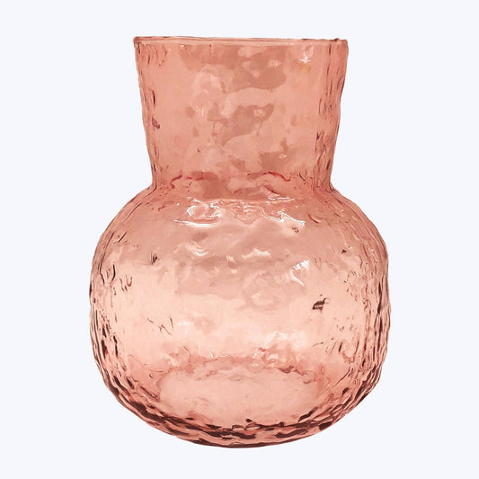 Soft Peach Color Hammered Glass Vase  (SKU#: 14335)