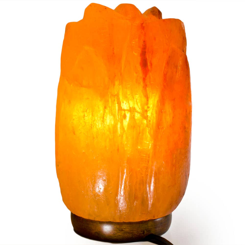 Fantasia Mining - Tea Rose Shaped Salt Lamp  - 7" avg. - Cord, Bulb, Dimmer